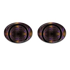 Wallpaper With Fractal Black Ring Cufflinks (oval) by Nexatart