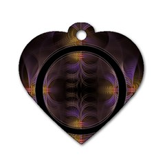 Wallpaper With Fractal Black Ring Dog Tag Heart (one Side) by Nexatart