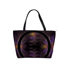 Wallpaper With Fractal Black Ring Shoulder Handbags by Nexatart