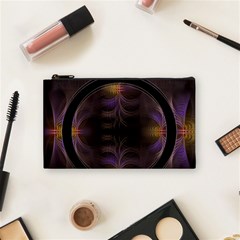 Wallpaper With Fractal Black Ring Cosmetic Bag (small)  by Nexatart