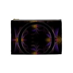 Wallpaper With Fractal Black Ring Cosmetic Bag (medium)  by Nexatart