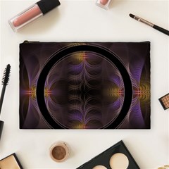 Wallpaper With Fractal Black Ring Cosmetic Bag (large)  by Nexatart