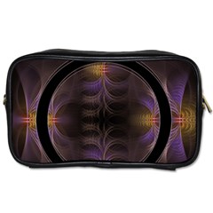 Wallpaper With Fractal Black Ring Toiletries Bags by Nexatart