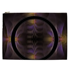 Wallpaper With Fractal Black Ring Cosmetic Bag (xxl)  by Nexatart