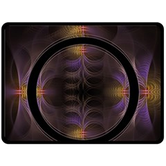 Wallpaper With Fractal Black Ring Double Sided Fleece Blanket (large)  by Nexatart