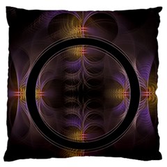 Wallpaper With Fractal Black Ring Large Flano Cushion Case (one Side) by Nexatart