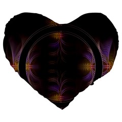 Wallpaper With Fractal Black Ring Large 19  Premium Flano Heart Shape Cushions by Nexatart