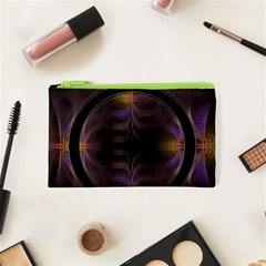 Wallpaper With Fractal Black Ring Cosmetic Bag (xs) by Nexatart