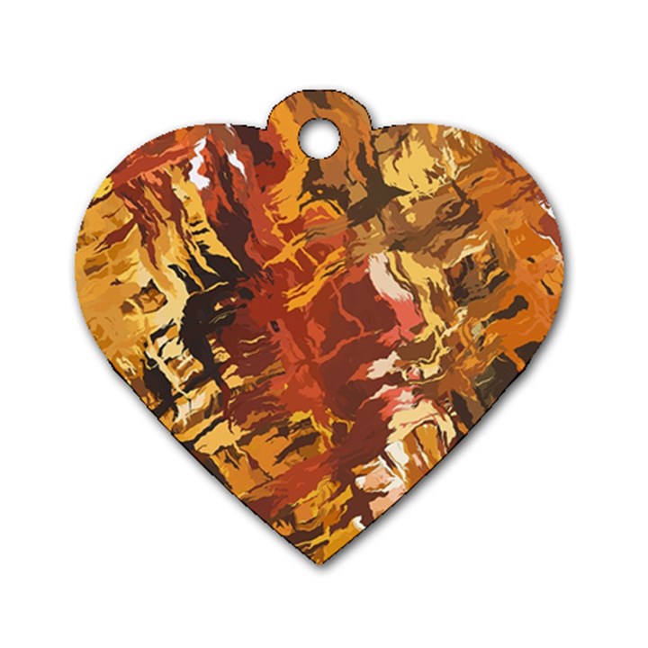 Abstraction Abstract Pattern Dog Tag Heart (Two Sides)