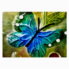 Blue Spotted Butterfly Art In Glass With White Spots Large Glasses Cloth by Nexatart