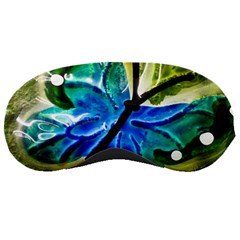 Blue Spotted Butterfly Art In Glass With White Spots Sleeping Masks by Nexatart