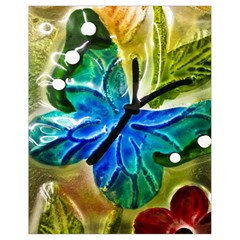 Blue Spotted Butterfly Art In Glass With White Spots Drawstring Bag (small) by Nexatart