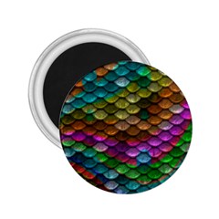 Fish Scales Pattern Background In Rainbow Colors Wallpaper 2.25  Magnets