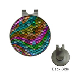 Fish Scales Pattern Background In Rainbow Colors Wallpaper Hat Clips With Golf Markers by Nexatart