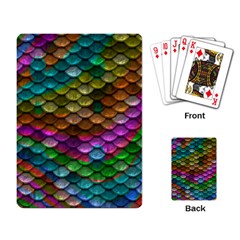 Fish Scales Pattern Background In Rainbow Colors Wallpaper Playing Card