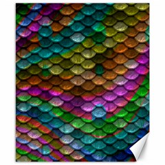 Fish Scales Pattern Background In Rainbow Colors Wallpaper Canvas 8  X 10  by Nexatart