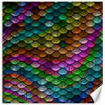 Fish Scales Pattern Background In Rainbow Colors Wallpaper Canvas 16  x 16   15.2 x15.41  Canvas - 1