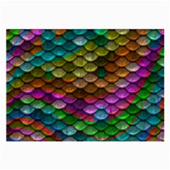 Fish Scales Pattern Background In Rainbow Colors Wallpaper Large Glasses Cloth (2-side) by Nexatart