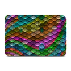 Fish Scales Pattern Background In Rainbow Colors Wallpaper Plate Mats by Nexatart