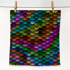 Fish Scales Pattern Background In Rainbow Colors Wallpaper Face Towel