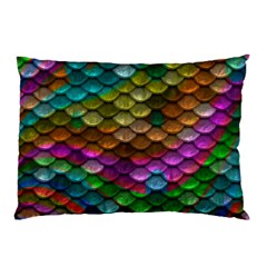 Fish Scales Pattern Background In Rainbow Colors Wallpaper Pillow Case by Nexatart