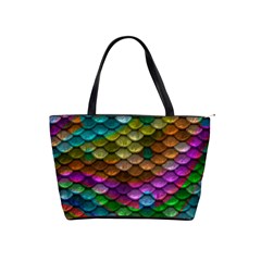 Fish Scales Pattern Background In Rainbow Colors Wallpaper Shoulder Handbags by Nexatart