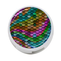 Fish Scales Pattern Background In Rainbow Colors Wallpaper 4-port Usb Hub (one Side) by Nexatart