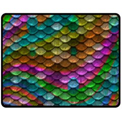 Fish Scales Pattern Background In Rainbow Colors Wallpaper Fleece Blanket (Medium) 