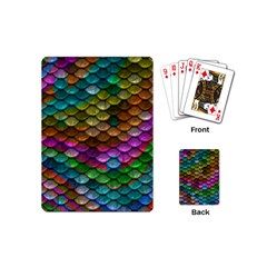 Fish Scales Pattern Background In Rainbow Colors Wallpaper Playing Cards (mini)  by Nexatart