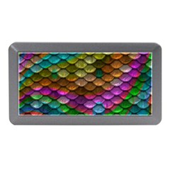 Fish Scales Pattern Background In Rainbow Colors Wallpaper Memory Card Reader (mini) by Nexatart