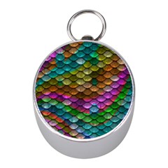 Fish Scales Pattern Background In Rainbow Colors Wallpaper Mini Silver Compasses