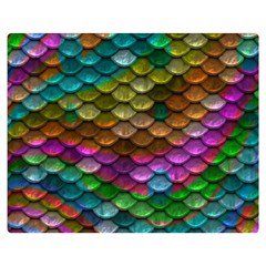 Fish Scales Pattern Background In Rainbow Colors Wallpaper Double Sided Flano Blanket (Medium) 