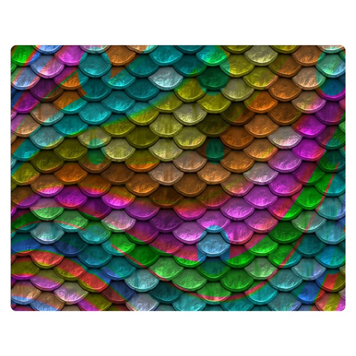 Fish Scales Pattern Background In Rainbow Colors Wallpaper Double Sided Flano Blanket (Medium) 