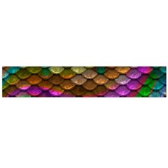 Fish Scales Pattern Background In Rainbow Colors Wallpaper Flano Scarf (large) by Nexatart