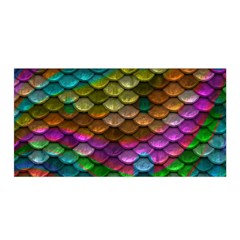 Fish Scales Pattern Background In Rainbow Colors Wallpaper Satin Wrap