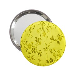 Flowery Yellow Fabric 2 25  Handbag Mirrors by Nexatart