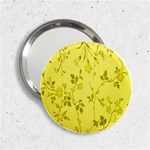 Flowery Yellow Fabric 2.25  Handbag Mirrors Front