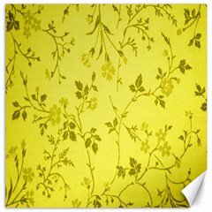 Flowery Yellow Fabric Canvas 12  X 12   by Nexatart