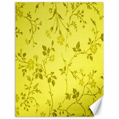 Flowery Yellow Fabric Canvas 12  X 16   by Nexatart