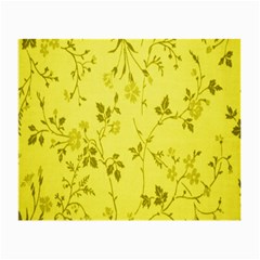 Flowery Yellow Fabric Small Glasses Cloth (2-side) by Nexatart