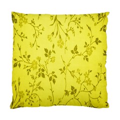 Flowery Yellow Fabric Standard Cushion Case (one Side) by Nexatart