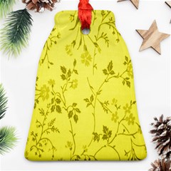 Flowery Yellow Fabric Bell Ornament (two Sides) by Nexatart