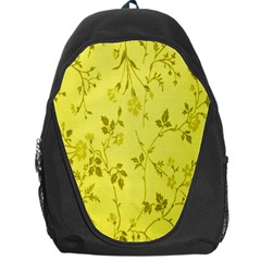 Flowery Yellow Fabric Backpack Bag by Nexatart