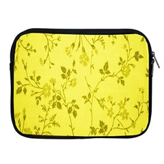 Flowery Yellow Fabric Apple Ipad 2/3/4 Zipper Cases by Nexatart