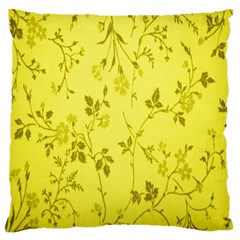 Flowery Yellow Fabric Standard Flano Cushion Case (two Sides) by Nexatart