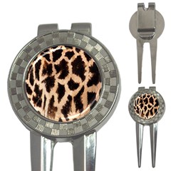 Giraffe Texture Yellow And Brown Spots On Giraffe Skin 3-in-1 Golf Divots by Nexatart