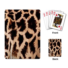 Giraffe Texture Yellow And Brown Spots On Giraffe Skin Playing Card by Nexatart