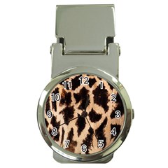 Giraffe Texture Yellow And Brown Spots On Giraffe Skin Money Clip Watches by Nexatart