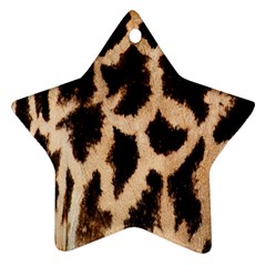 Giraffe Texture Yellow And Brown Spots On Giraffe Skin Star Ornament (two Sides) by Nexatart