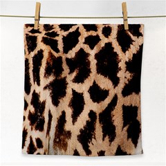 Giraffe Texture Yellow And Brown Spots On Giraffe Skin Face Towel by Nexatart